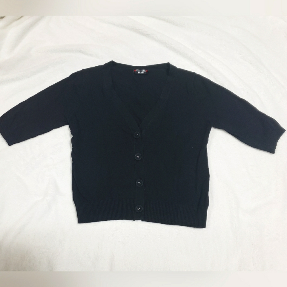 Half Sleeve Button Up Cardigan